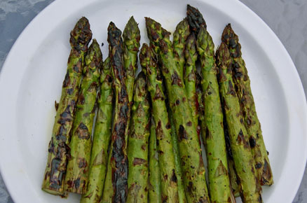 A plate of asparagus