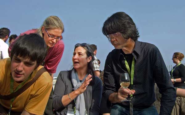 Pam Cuthbert (centre) at the Slow Food Terre Madre Canadian Delegate Picnic in Turin, Italy